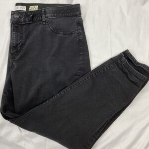 Ava & Viv Skinny Jeans Black Woman 22 Button Zip W/ Stretch Mid Rise